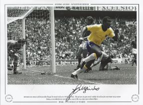 Jairzinho 16x12 signed colourised photo, Autographed Editions, Limited Edition. Photo Shows the