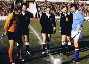 Autographed MIKE SUMMERBEE 16 x 12 Photo : Col, depicting Manchester City captain MIKE SUMMERBEE and