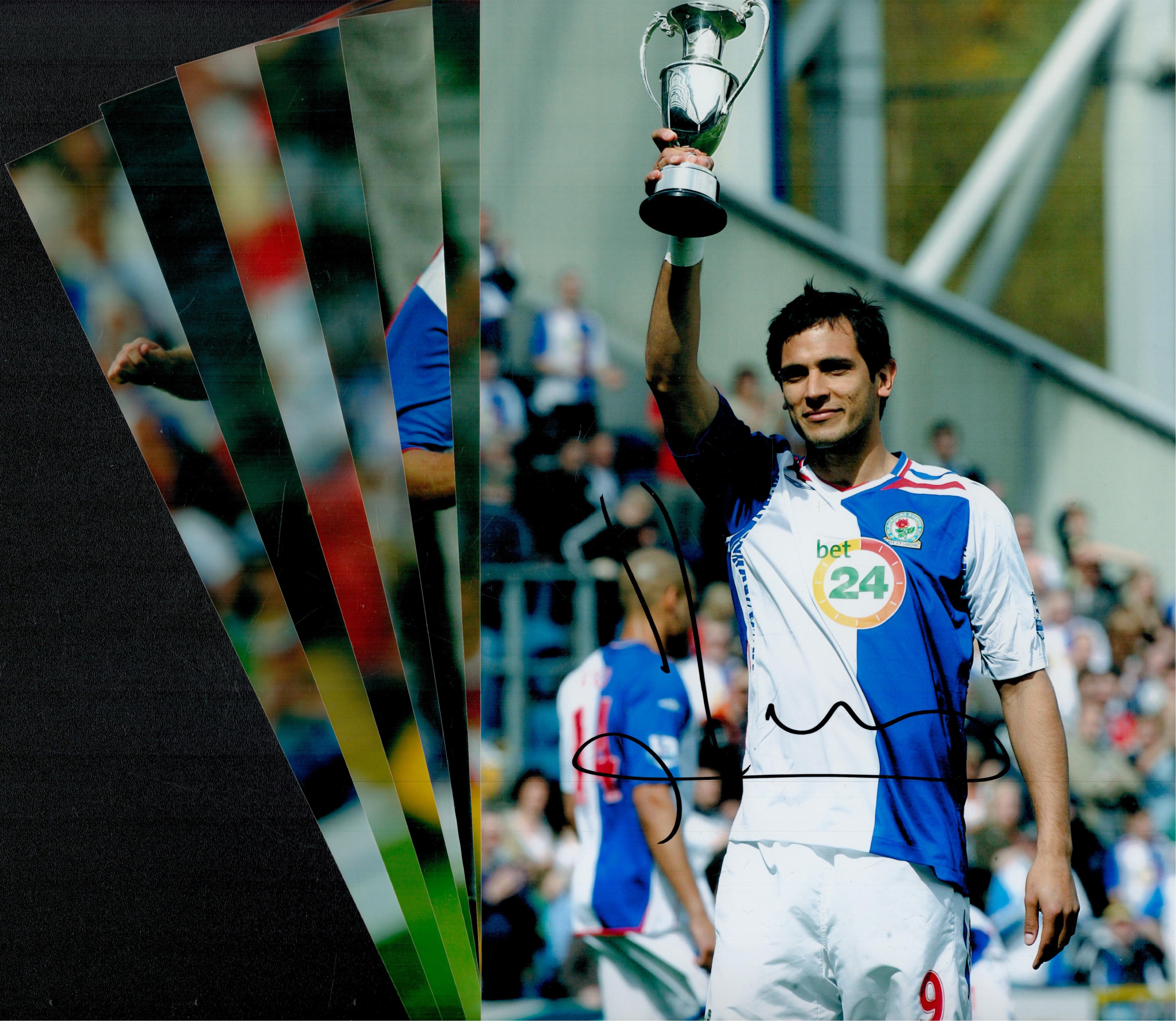 Football Blackburn Rovers signed collection. Contains 7 12x8inch colour photos. Good Condition.