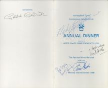 Multi signed Nat Lofthouse, Goldie Goldsmith plus others. Annual Dinner Menu 21st November 1988.