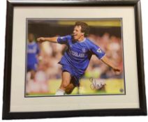 Football Gianfranco Zola 29x25 inch framed and mounted colour photo superb display picturing the