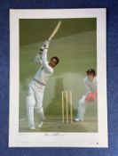 Sir Garfield Sobers signed 16 x 23 coloured limited edition Big Blue Tube print. Print shows