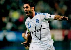 Giorgos Karagounis signed 12x8 inch colour photo pictured while playing for Greece. Good