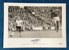 Geoff Hurst signed 22x16 black and white 1966 World Cup Final black and white print Geoff Hurst