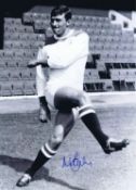 Autographed MIKE BAILEY 16 x 12 Photo : B/W, depicting a superb image showing Charlton Athletic