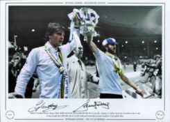 Ricardo Villa and Glenn Hoddle Tottenham 12x16 Signed coloured, Autographed Editions, Limited