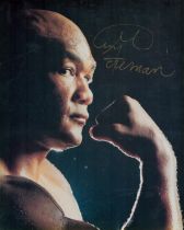 George Foreman signed colour photo 10x8 Inch. Is an American former professional boxer,