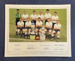 Peter Baker, Ron Henry, Maurice Norman, Dave Mackay, Cliff Jones, Bobby Smith, Les Alan and Terry