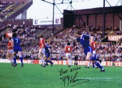 Autographed FRANS THIJSSEN 16 x 12 Photo : Col, depicting FRANS THIJSSEN celebrating after scoring