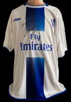 Football Marcel Desailly signed Chelsea replica Umbro away football shirt. Size X/L. Good Condition.