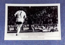 Charlie George signed 16x12 black and white print Arsenal 1971 The Winner. Arsenal Charlie George