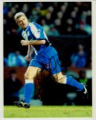 Mark Hughes signed 10x8 inch colour photo pictured in action for Blackburn Rovers. Good Condition.