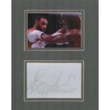 Boxing Kid Galahad 10x8 inch overall mounted signature piece includes signed white card and colour