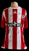 Football Southampton F.C 2015/16 multi signed replica shirt 19 signatures includes great names