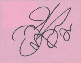 Floyd Mayweather Jr. signed Pink Autograph page Approx. 5x4 Inch. Is an American boxing promoter and