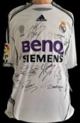 Football Real Madrid Galacticos multi signed replica shirt 13 fantastic signatures includes