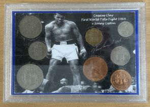 Selections of Eight coins in a plastic case. Cassius Clay First World Title Fight 1964 v Sonny