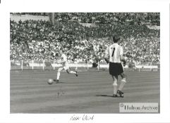 Nobby Stiles signed 12x8 inch black and white vintage photo. Good Condition. All autographs come