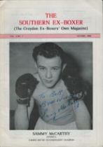 Sammy McCarthy signed Magazine page. The Southern Ex-Boxer. (The Croydon Ex-Boxers' Own Magazine).