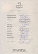 South Australia Cricket team 1994 in Darwin team sheet 14 great signatures includes Darren