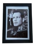 Boxing Henry Maske signed 8x6 inch framed and mounted black and white photo. Good Condition. All