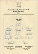 Essex County Cricket Club 1999 multi signed team sheet includes 13 great signatures such as Hussain,