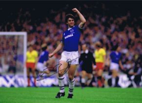 Autographed KEVIN RATCLIFFE 16 x 12 Photo : Col, depicting Everton captain KEVIN RATCLIFFE