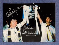 Ossie Ardiles and Steve Perryman signed 16 x 12 Coloured Photo. Photo shows the pair holding aloft a