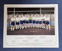 Maurice Norman, Dave MacKay, Bobby Smith, Cliff Jones, Peter Baker, Les Allen and Terry Dyson