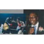 Boxing Livingstone Bramble signed 10x8 inch colour photo and one unsigned. Good Condition. All