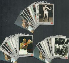 Selections of 27 boxers Trading cards unsigned names such as Earnie Shavers, Joey Maxim, Max