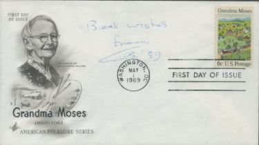 Carl Giles signed 1996 US Grandma Moses FDC. 1 Stamp 1 postmark. Good condition. All autographs come