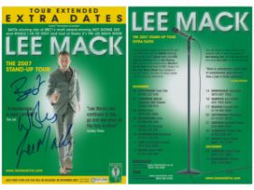 Lee Mack signed The 2007 Stand-Up Tour Extra Date flyer. Is an English comedian, actor, podcaster