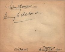 Richard Hearne and Harry Welchman 1941 signatures with black and white photo of Mr Pastry. Photo