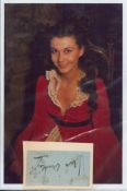 Vivien Leigh small, clipped signature with unsigned 6x4inch colour photo. Good condition. All