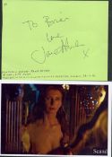 Jane Asher signed album page with unsigned 6x4inch colour photo. Dedicated. Good condition. All