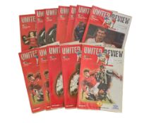 Football Manchester United, United Review season 1991-1997 programme collection. 16 in collection