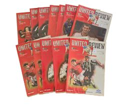 Football Manchester United, United Review season 1991-1997 programme collection. 16 in collection