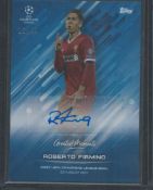 Roberto Firmino signed Champions League greatest moments card. Edition 16/49. Good condition. All