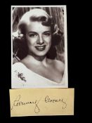 Rosemary Clooney signature piece with black and white photo. Photo measures 4x6" appx. Good