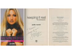 Jodie Marsh signed Keeping it real hardback book. Signed on inside title page. Dedicated. Good