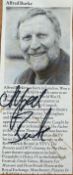 Alfred Burke signed theatre bio cutout. Good condition. All autographs come with a Certificate of