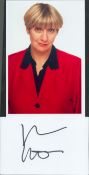 Victoria Wood signed white card with unsigned 6x4inch colour photo. Good condition. All autographs