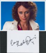 Keeley Hawes signed white card with unsigned 6x4inch colour photo. Good condition. All autographs