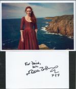 Eleanor Tomlinson signed white card with unsigned 6x4inch colour photo. Good condition. All