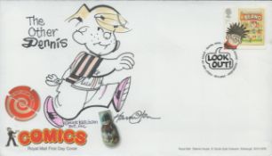 Marcus Hamilton signed USA version Dennis The Menace FDC. 1 stamp and 1 postmark. 20/3/12. Good