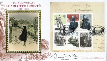 Juliet Barker signed 150th Anniversary Charlotte Bronte 1816-1855 FDC. 24th February 2005 Cowan