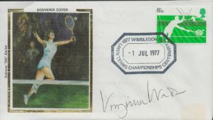 Virginia Wade signed Souvenir Cover. Postmark 1977 Tennis Championships Wimbledon 1 July 1977.