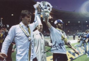 Autographed RICKY VILLA 12 x 8 Photo : Col, depicting Tottenham's Glenn Hoddle and RICKY VILLA