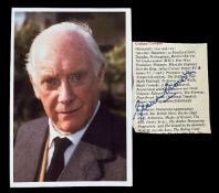 Graham Crowden signed theatre bio cutout with colour photo. Photo measures 4x6" appx. Good